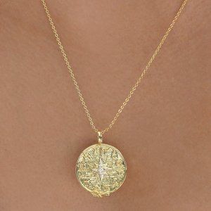 Constellation Compass 18k Gold Plated Necklace
